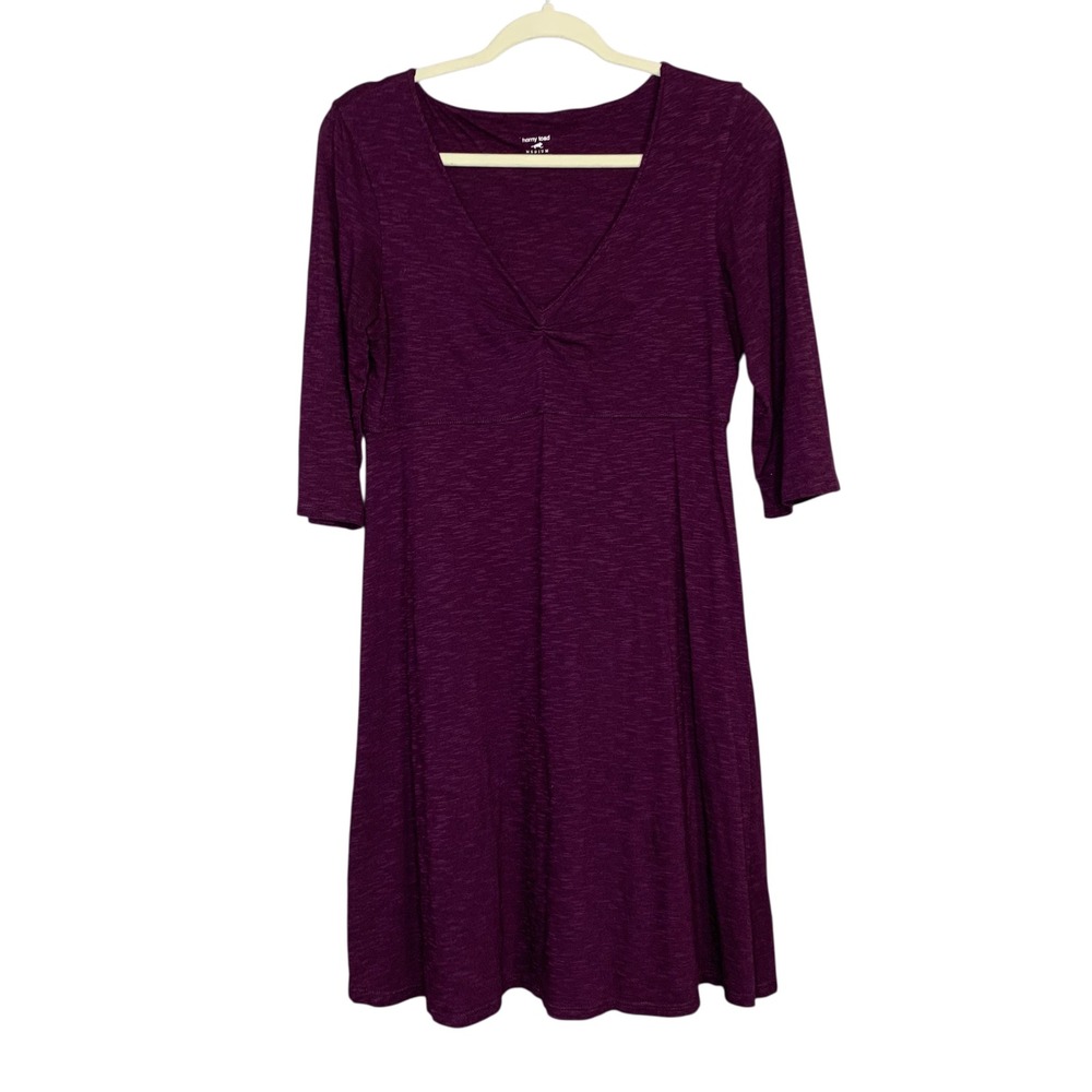 Horny Toad Purple Dress Womens Medium 3/4 Sleeve Knit Casual Size M